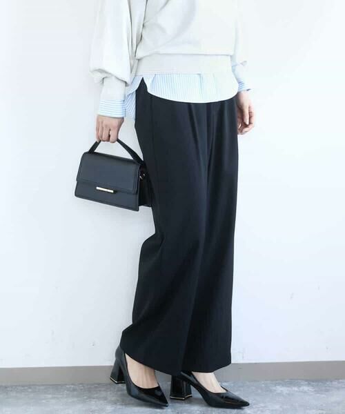 MK MICHEL KLEIN / エムケーミッシェルクラン チノ・ワークパンツ | TRストレッチワイドパンツ/洗える | 詳細1