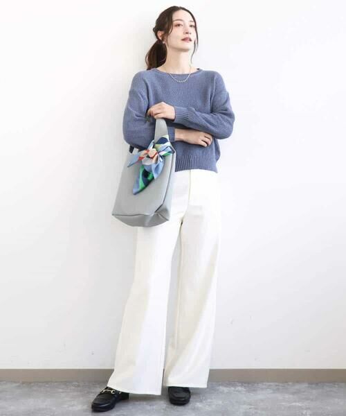 MK MICHEL KLEIN / エムケーミッシェルクラン チノ・ワークパンツ | デニムライク ストレートワイドパンツ/洗える | 詳細11