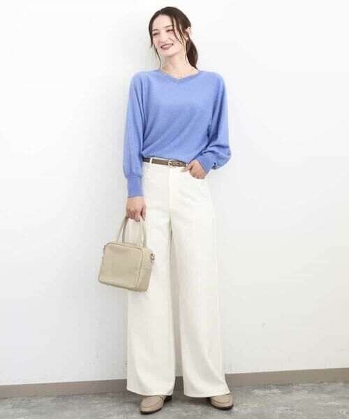 MK MICHEL KLEIN / エムケーミッシェルクラン チノ・ワークパンツ | デニムライク ストレートワイドパンツ/洗える | 詳細23