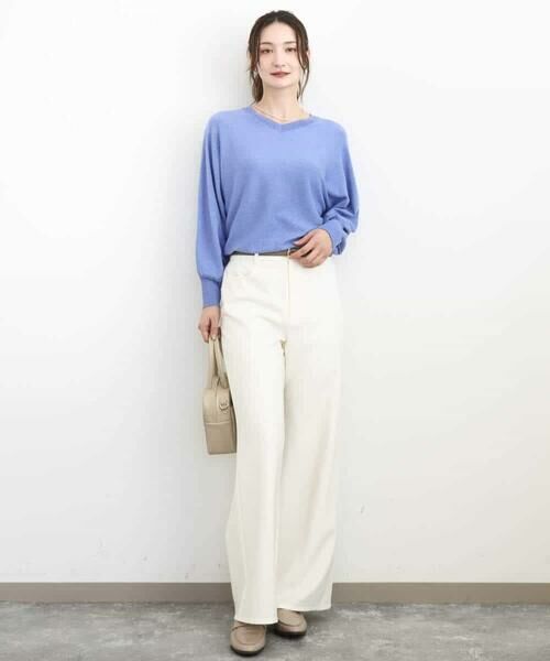 MK MICHEL KLEIN / エムケーミッシェルクラン チノ・ワークパンツ | デニムライク ストレートワイドパンツ/洗える | 詳細24