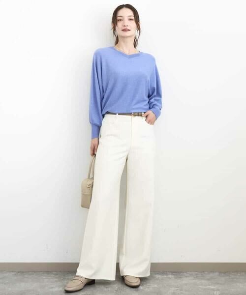 MK MICHEL KLEIN / エムケーミッシェルクラン チノ・ワークパンツ | デニムライク ストレートワイドパンツ/洗える | 詳細25