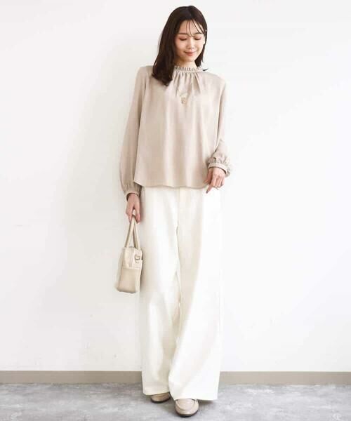 MK MICHEL KLEIN / エムケーミッシェルクラン チノ・ワークパンツ | デニムライク ストレートワイドパンツ/洗える | 詳細30