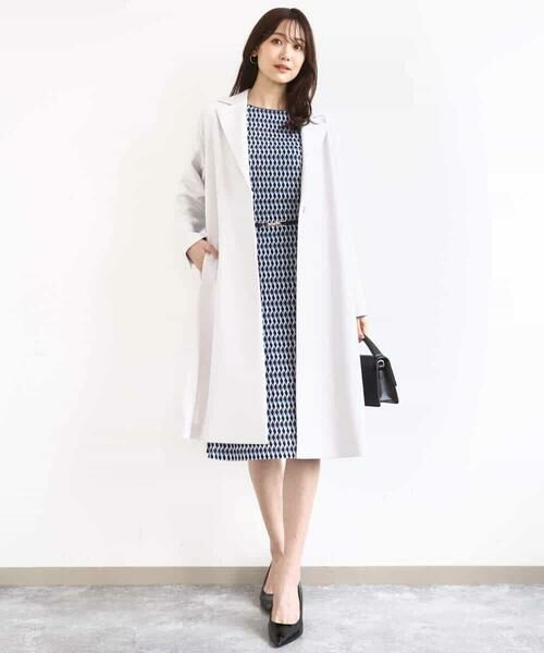 MK MICHEL KLEIN / エムケーミッシェルクラン ロング・マキシ丈ワンピース | [Iイージーケア]幾何柄ジャージーワンピース/洗える | 詳細11