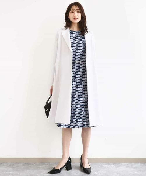MK MICHEL KLEIN / エムケーミッシェルクラン ロング・マキシ丈ワンピース | [Iイージーケア]幾何柄ジャージーワンピース/洗える | 詳細12