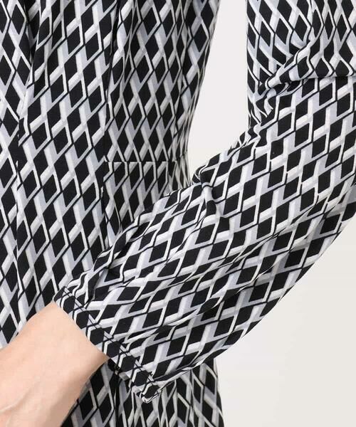 MK MICHEL KLEIN / エムケーミッシェルクラン ロング・マキシ丈ワンピース | [Iイージーケア]幾何柄ジャージーワンピース/洗える | 詳細18
