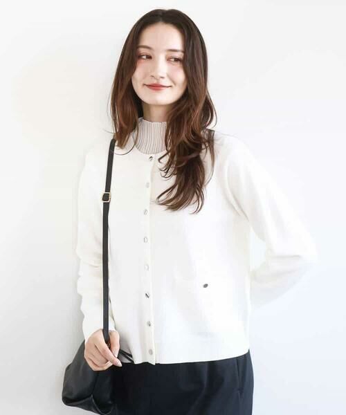 MK MICHEL KLEIN / エムケーミッシェルクラン カーディガン・ボレロ | 綿混ニットカーディガン/洗える | 詳細1