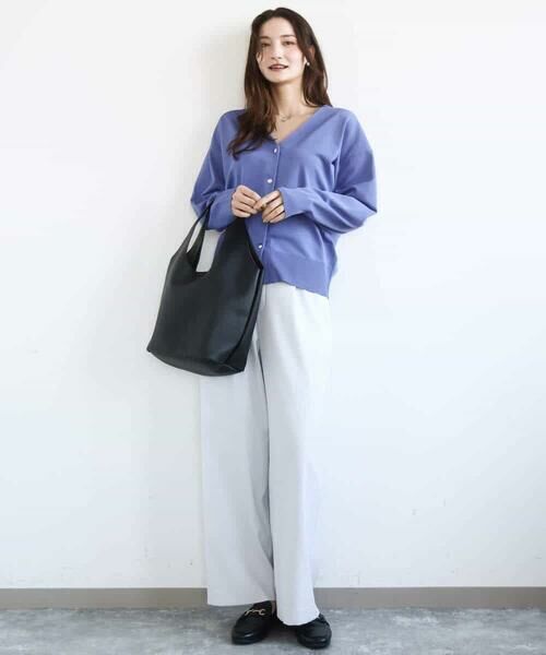 MK MICHEL KLEIN / エムケーミッシェルクラン カーディガン・ボレロ | ドット釦Vネックカーディガン(無地・ボーダー)/洗える | 詳細12