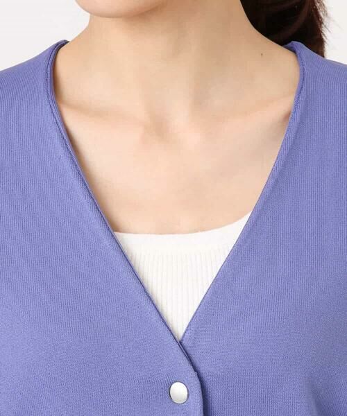 MK MICHEL KLEIN / エムケーミッシェルクラン カーディガン・ボレロ | ドット釦Vネックカーディガン(無地・ボーダー)/洗える | 詳細20