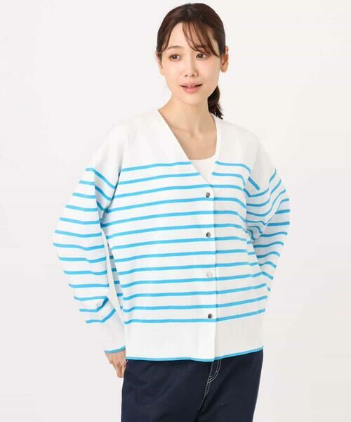 MK MICHEL KLEIN / エムケーミッシェルクラン カーディガン・ボレロ | ドット釦Vネックカーディガン(無地・ボーダー)/洗える | 詳細24