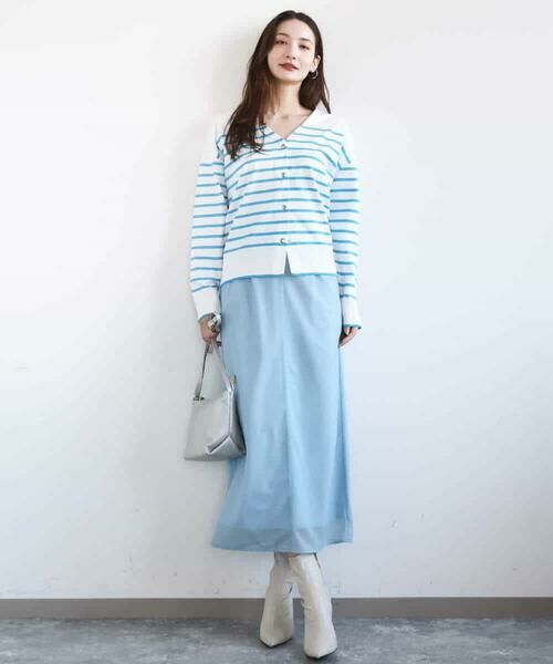 MK MICHEL KLEIN / エムケーミッシェルクラン カーディガン・ボレロ | ドット釦Vネックカーディガン(無地・ボーダー)/洗える | 詳細5