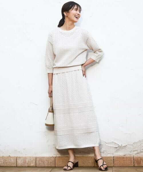 MK MICHEL KLEIN / エムケーミッシェルクラン ニット・セーター | アイレット編みニット/前後2way/洗える | 詳細27