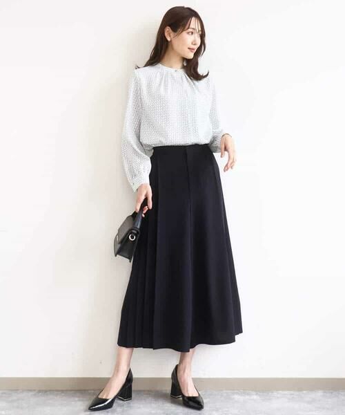 MK MICHEL KLEIN / エムケーミッシェルクラン シャツ・ブラウス | 幾何柄バンドカラーブラウス/洗える | 詳細2