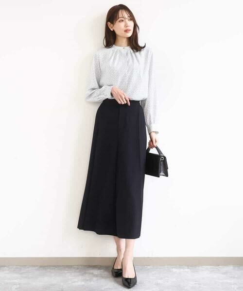 MK MICHEL KLEIN / エムケーミッシェルクラン シャツ・ブラウス | 幾何柄バンドカラーブラウス/洗える | 詳細3