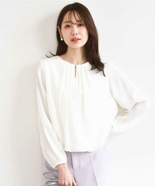 MK MICHEL KLEIN / エムケーミッシェルクラン シャツ・ブラウス | バルーンヘムブラウス/洗える | 詳細1