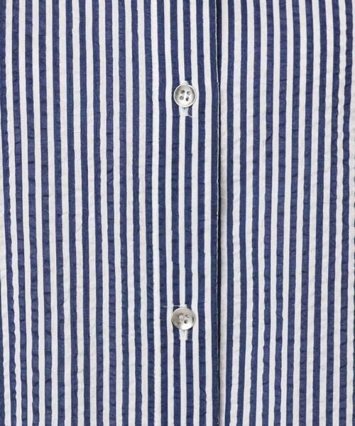 MK MICHEL KLEIN / エムケーミッシェルクラン シャツ・ブラウス | ストライプ柄サッカーシャツブラウス/洗える | 詳細20