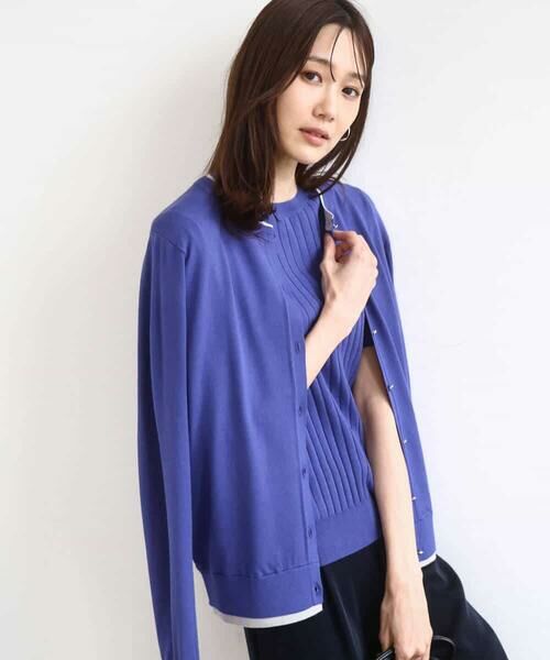 MK MICHEL KLEIN / エムケーミッシェルクラン ニット・セーター | 配色デザインカラーニットアンサンブル/洗える | 詳細12