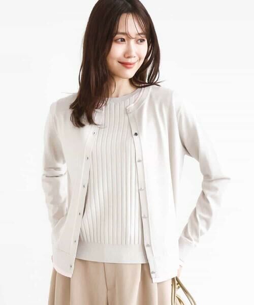 MK MICHEL KLEIN / エムケーミッシェルクラン ニット・セーター | 配色デザインカラーニットアンサンブル/洗える | 詳細16