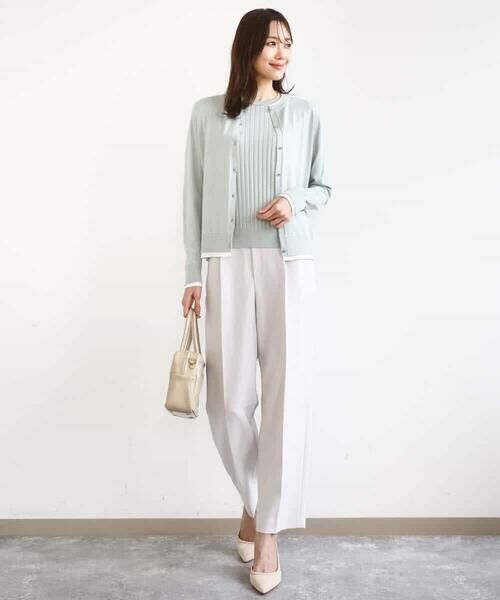 MK MICHEL KLEIN / エムケーミッシェルクラン ニット・セーター | 配色デザインカラーニットアンサンブル/洗える | 詳細3