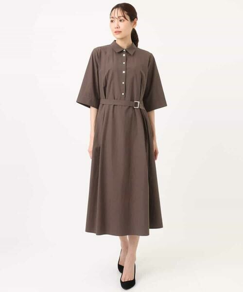MK MICHEL KLEIN / エムケーミッシェルクラン ロング・マキシ丈ワンピース | [UVカット/洗える]ハーフスリーブ シャツワンピース | 詳細19