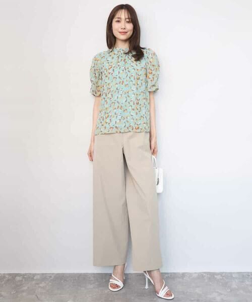 MK MICHEL KLEIN / エムケーミッシェルクラン シャツ・ブラウス | タックスリーブ花柄シフォンブラウス/洗える | 詳細10