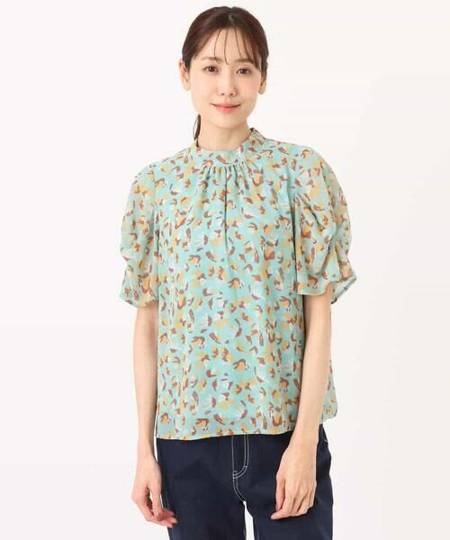 MK MICHEL KLEIN / エムケーミッシェルクラン シャツ・ブラウス | タックスリーブ花柄シフォンブラウス/洗える | 詳細15