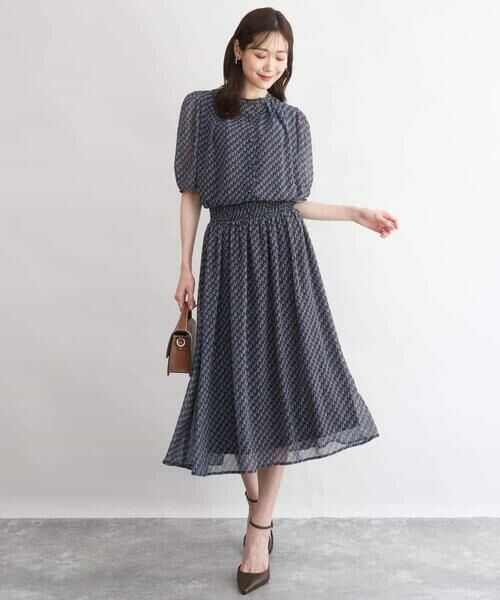 MK MICHEL KLEIN / エムケーミッシェルクラン シャツ・ブラウス | [洗える]幾何柄バンドカラー五分袖ブラウス | 詳細12