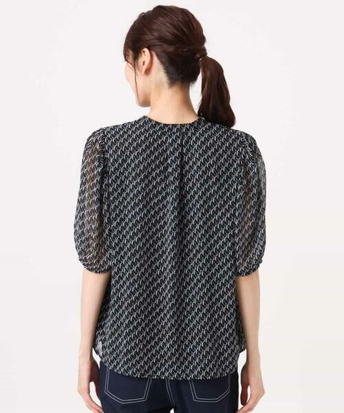 MK MICHEL KLEIN / エムケーミッシェルクラン シャツ・ブラウス | [洗える]幾何柄バンドカラー五分袖ブラウス | 詳細17