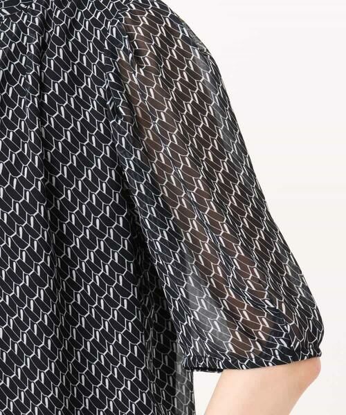 MK MICHEL KLEIN / エムケーミッシェルクラン シャツ・ブラウス | [洗える]幾何柄バンドカラー五分袖ブラウス | 詳細19