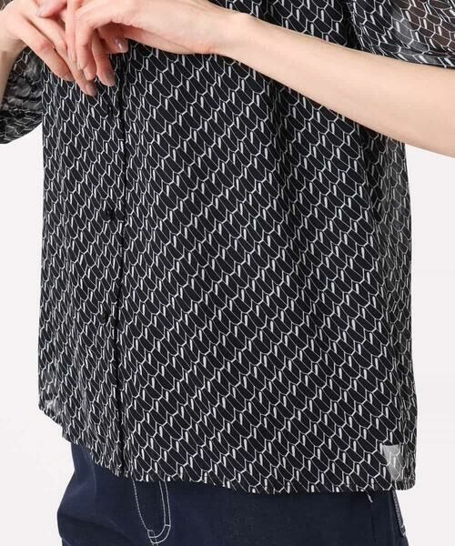 MK MICHEL KLEIN / エムケーミッシェルクラン シャツ・ブラウス | [洗える]幾何柄バンドカラー五分袖ブラウス | 詳細20