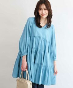 MK MICHEL KLEIN / エムケーミッシェルクラン シャツ・ブラウス | Vネックコットンシフォンチュニックブラウス/洗える