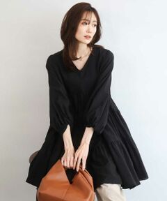 MK MICHEL KLEIN / エムケーミッシェルクラン シャツ・ブラウス | Vネックコットンシフォンチュニックブラウス/洗える