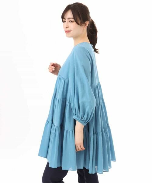 MK MICHEL KLEIN / エムケーミッシェルクラン シャツ・ブラウス | Vネックコットンシフォンチュニックブラウス/洗える | 詳細10