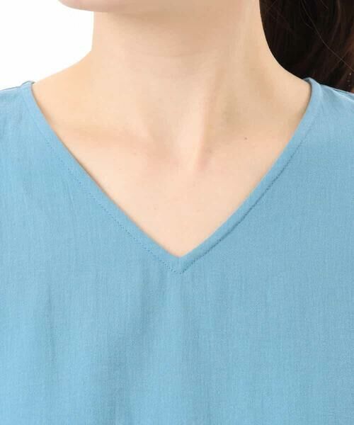 MK MICHEL KLEIN / エムケーミッシェルクラン シャツ・ブラウス | Vネックコットンシフォンチュニックブラウス/洗える | 詳細12