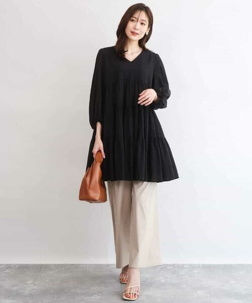 MK MICHEL KLEIN / エムケーミッシェルクラン シャツ・ブラウス | Vネックコットンシフォンチュニックブラウス/洗える | 詳細2