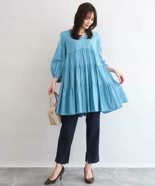 MK MICHEL KLEIN / エムケーミッシェルクラン シャツ・ブラウス | Vネックコットンシフォンチュニックブラウス/洗える | 詳細6