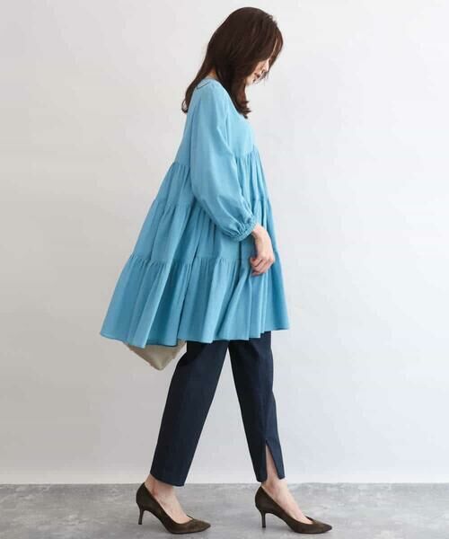 MK MICHEL KLEIN / エムケーミッシェルクラン シャツ・ブラウス | Vネックコットンシフォンチュニックブラウス/洗える | 詳細8