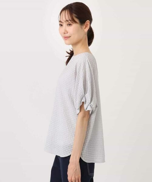 MK MICHEL KLEIN / エムケーミッシェルクラン シャツ・ブラウス | シアーチェック柄タックスリーブブラウス/洗える | 詳細16