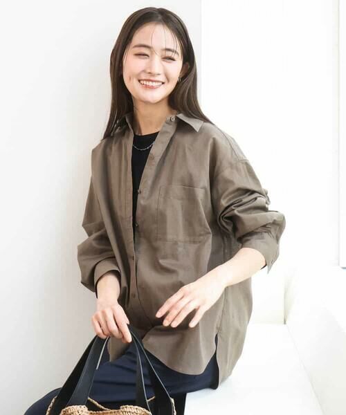 MK MICHEL KLEIN / エムケーミッシェルクラン シャツ・ブラウス | リネン混カラーシャツブラウス/接触冷感/洗える | 詳細19