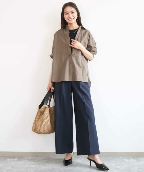 MK MICHEL KLEIN / エムケーミッシェルクラン シャツ・ブラウス | リネン混カラーシャツブラウス/接触冷感/洗える | 詳細20