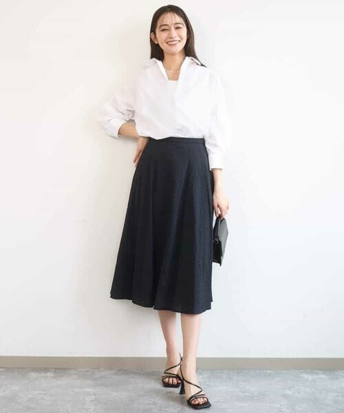 MK MICHEL KLEIN / エムケーミッシェルクラン シャツ・ブラウス | リネン混カラーシャツブラウス/接触冷感/洗える | 詳細7