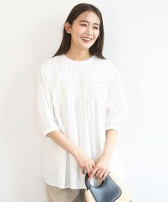 MK MICHEL KLEIN / エムケーミッシェルクラン シャツ・ブラウス | コットンピンタックチュニックブラウス/洗える