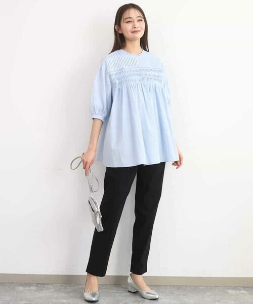 MK MICHEL KLEIN / エムケーミッシェルクラン シャツ・ブラウス | コットンピンタックチュニックブラウス/洗える | 詳細8