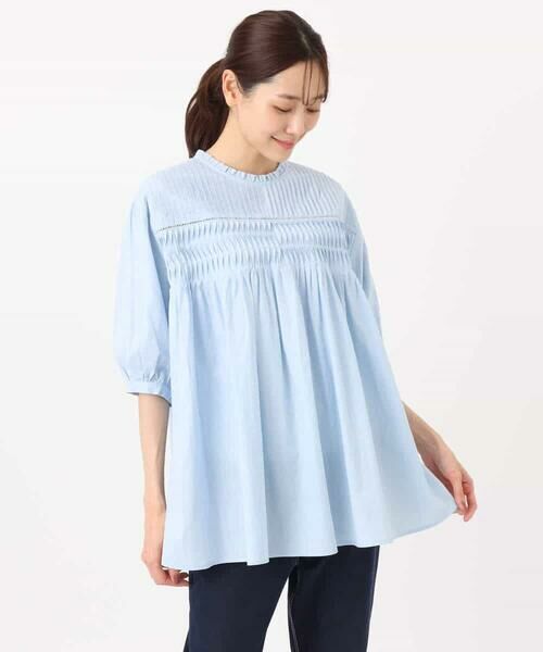 MK MICHEL KLEIN / エムケーミッシェルクラン シャツ・ブラウス | コットンピンタックチュニックブラウス/洗える | 詳細9