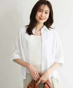 MK MICHEL KLEIN / エムケーミッシェルクラン シャツ・ブラウス | [洗える]ストライプレース五分袖シャツブラウス