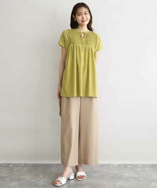 MK MICHEL KLEIN / エムケーミッシェルクラン シャツ・ブラウス | [洗える]ハンドスモッキングブラウス | 詳細3