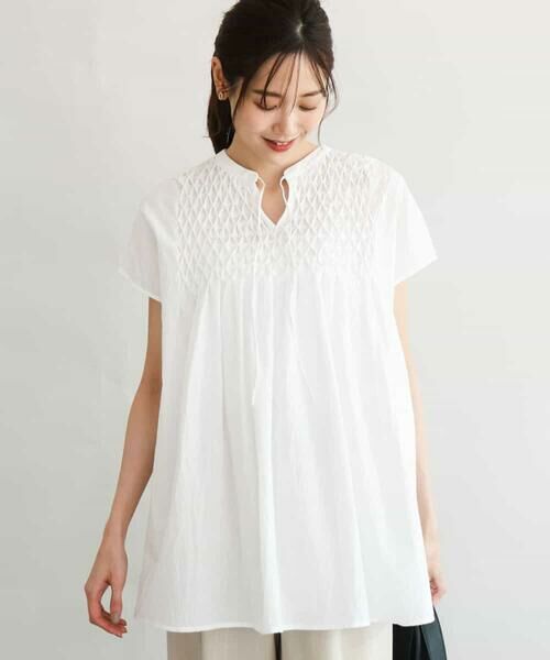 MK MICHEL KLEIN / エムケーミッシェルクラン シャツ・ブラウス | [洗える]ハンドスモッキングブラウス | 詳細5