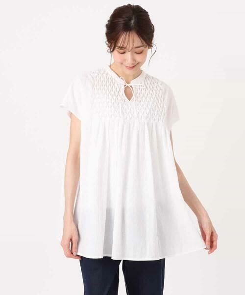 MK MICHEL KLEIN / エムケーミッシェルクラン シャツ・ブラウス | [洗える]ハンドスモッキングブラウス | 詳細9