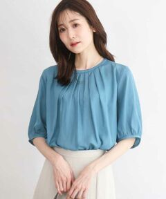 MK MICHEL KLEIN / エムケーミッシェルクラン シャツ・ブラウス | [UVカット/接触冷感/洗える]サテン フロントタックデザインブラウス