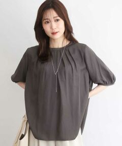 MK MICHEL KLEIN / エムケーミッシェルクラン シャツ・ブラウス | [UVカット/接触冷感/洗える]サテン フロントタックデザインブラウス