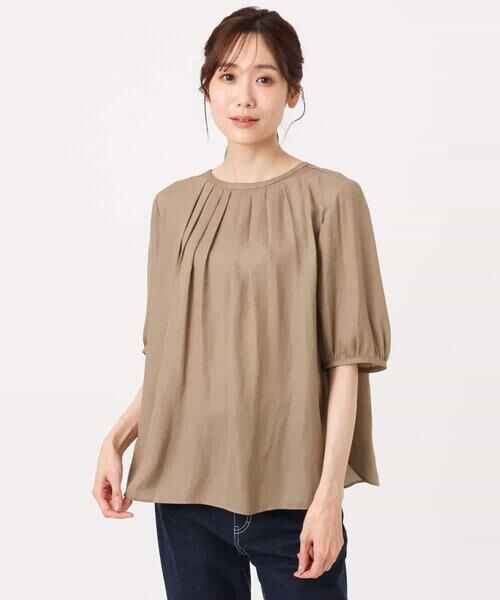 MK MICHEL KLEIN / エムケーミッシェルクラン シャツ・ブラウス | [UVカット/接触冷感/洗える]サテン フロントタックデザインブラウス | 詳細15